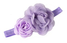 Two Flower Headband in Lavender