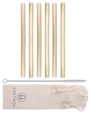 Reusable Organic Bamboo Drinking Straws - Pack Of 6