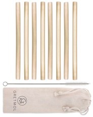 Reusable Organic Bamboo Drinking Straws - Pack Of 8