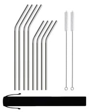 Reusable Stainless Steel Bent Straws- 8 Pack