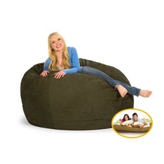 Comfyzak 120cm Beanbag - Olive Green Suede