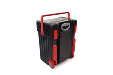 Cadii School Bag - Black Lid & Body with Red Trimmings