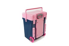 Cadii School Bag - Pink Lid with Navy Body