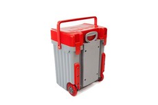 Cadii School Bag - Red Lid with Grey Body