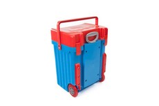 Cadii School Bag with Red Lid & Light Blue Body