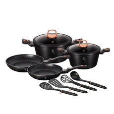 Berlinger Haus 10-Piece Marble Coating Cookware Set - Black Rose Collection
