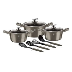 Berlinger Haus 10-Piece Marble Coating Cookware Set - Carbon Edition