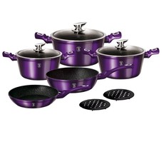 Berlinger Haus 10-Piece Marble Coating Cookware Set - Royal Purple Edition