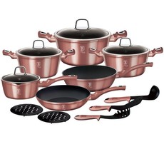 Berlinger Haus 15-Piece Marble Coating Cookware Set - i-Rose Edition