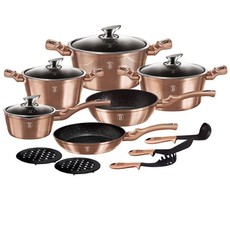 Berlinger Haus 15-Piece Marble Coating Cookware Set - Rose Gold Edition