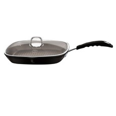 Berlinger Haus 28cm Marble Coating Grill Pan with Lid - Black Professional