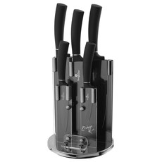 Berlinger Haus 6 Piece Diamond Coating Knife Set with Stand - Black