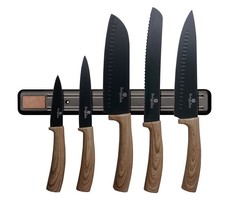 Berlinger Haus 6 Piece Knife Set with Magnetic Hanger - Wood Pattern