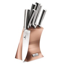 Berlinger Haus 6 Piece Knife Set with Stand - Metallic Rose Gold Edition