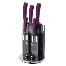 Berlinger Haus 6 Piece Knife Set with Stand - Purple Metallic