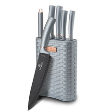 Berlinger Haus 6 Piece Non-Stick Coating Knife Set with Stand - Moonlight