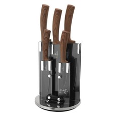 Berlinger Haus 6-Piece Forest Line Knife Set with Stand - Original Wood