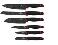 Berlinger Haus 6-Piece Marble Coating Knife Set Black & Red