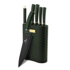 Berlinger Haus 7 Piece Non-Stick Coating Knife Set with Stand - Emerald