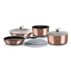 Berlinger Haus 8-Piece Marble Coating Cookware Set - Rose Gold Edition