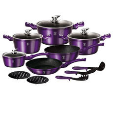 Berlinger Haus Marble Coating Cookware 15 Piece Set - Royal Purple Edition