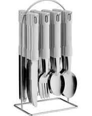 24 Piece Cutlery Set with Stand - White