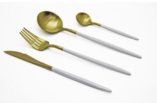 Cutlery Set 12 Piece - Gold/White