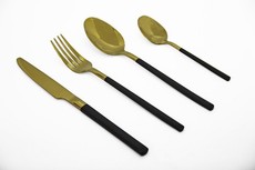 Cutlery Set 24 Piece - Gold/Black
