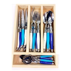 Laguiole by Jean Dubost - France 24 Piece Cutlery Set - Grand Blue