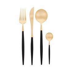 Nicolson Russell Dubai Titanium Plated 16 Piece Cutlery Set - Gold & Black