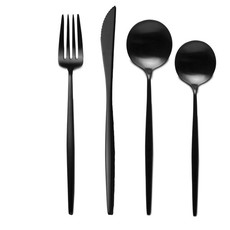 Nicolson Russell Dubai Titanium Plated 16 Piece Cutlery Set - Matte Black