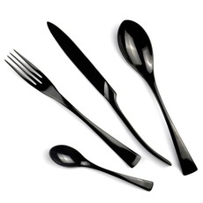 Nicolson Russell Venice Titanium Plated 24 Piece Cutlery Set - Black