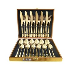 LMA- 24 Piece luxurious Stainless Steel Cutlery Set - Gold