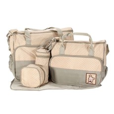 Multifunctional Baby Changing Diaper Handbag 5 Piece Set - Khaki