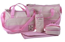 Multifunctional Baby Diaper Handbag Set 5 Piece - Pink