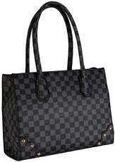 Victoria Caye Check Print Handbag - Black/Grey