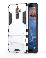2-in-1 Dual Shockproof Case for Nokia 7 Plus Silver