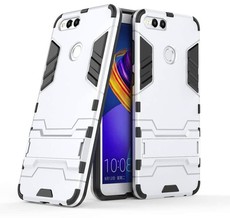 2-in-1 Hybrid Dual Shockproof Stand Case for Huawei Honor 7X Silver