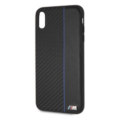 BMW - M Collection Carbon PU Hard Case for iPhone XS MAX - Navy
