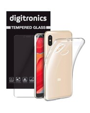 Digitronics Tempered Glass & Protective Clear Case for Xiaomi Redmi S2