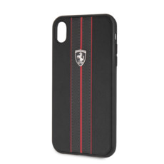 Ferrari - Off Track PU Leather Hard Case for iPhone XR - Black