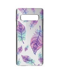 Hey Casey! Protective Case for Samsung S10 - Rainbow Feathers