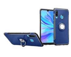Magnetic Kickstand Ring Armor Case for Huawei P30 Lite Blue