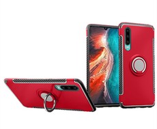 Magnetic Kickstand Ring Stand Armor Case for Huawei P30 Red