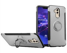 Magnetic Kickstand Ring Stand Case for Huawei Mate 20 Lite Silver