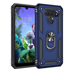 Military Grade Shockproof Magnetic Stand Case For LG Q60 - Navy