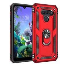 Military Grade Shockproof Magnetic Stand Case For LG Q60 - Red