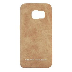 Young Pioneer PU Leather Back Cover For Samsung S7 - Tan
