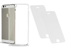 1 Transparent Protective Cover & 2 Tempered Glass Screen Protector for IPhone 5 G/S