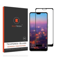 Raz Tech Full curved Tempered Glass for Huawei P20 - Black